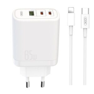 Комплект XO [CEO04] адаптер 65w 2xUSB-C + USB-A + кабель USB-C to Lightning 17703