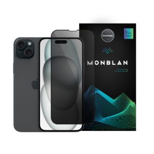 Захисне скло Monblan для iPhone 16/15/14 Pro 2.5D Anti Peep 0.26mm [Dust-Proof] (Black) 19087