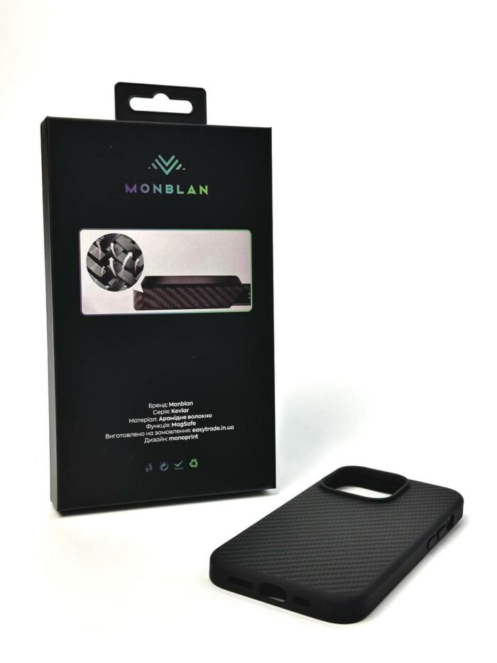 Чохол Monblan для iPhone 14 Pro [MKM14P] Kevlar Magnetic Series (Black-Grey) old 21105