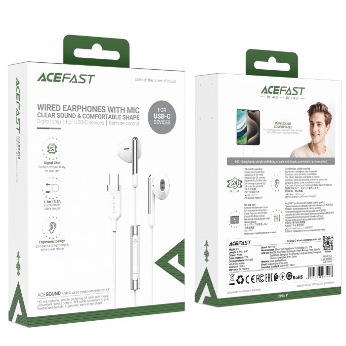 Провідні навушники Acefast L3 USB-C 31283