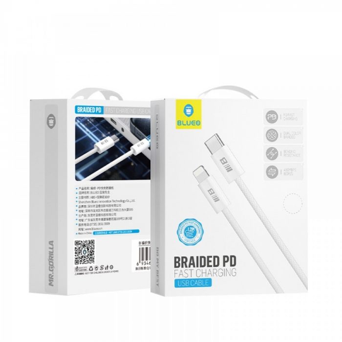 Кабель Blueo [BT5924] USB-C To Lightning PD Braided Series 1.2m 32934