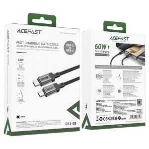 Кабель Acefast C12-03 Shell Stainless Steel USB-C to USB-C 33101