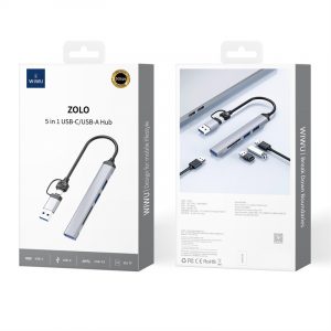 Перехідник Wiwu Wi-HB003 Zolo Series [USB/USB-C to 2xUSB2.0 + USB3.0 + SD/TF] 35617